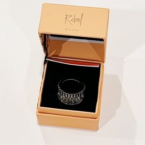 NWT Gracie Ring, Rebel by Waterford, Chunky Ring, Punk Look, Gunmetal